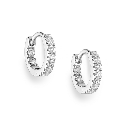 Starry Silver Hoop Earrings