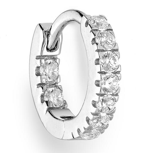 Starry Silver Hoop Earrings