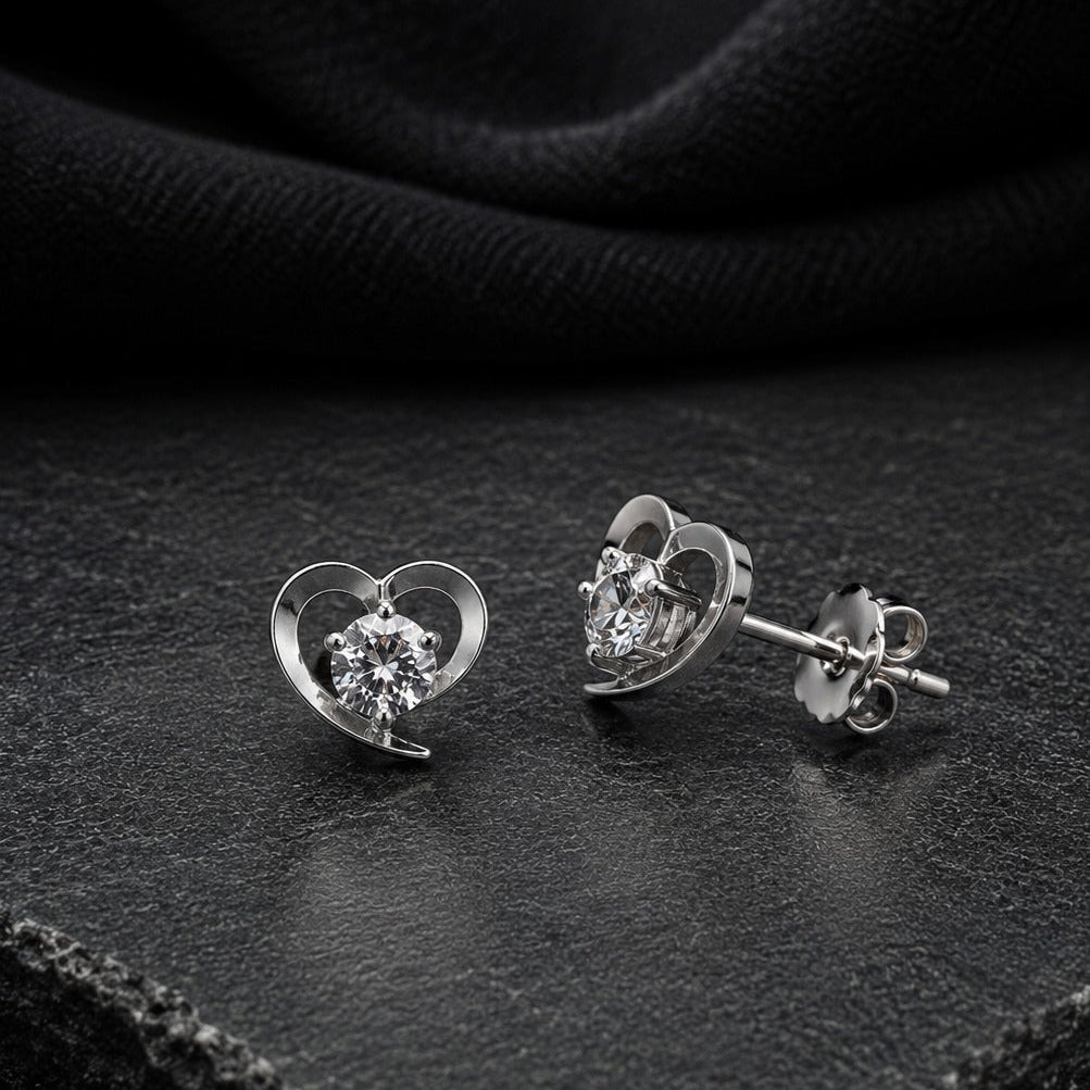 Eternal Heart Swarovski Crystal Stud Earrings
