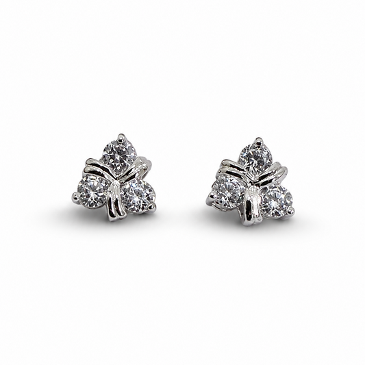 Trillium Blossom Swarovski Crystal Stud Earrings