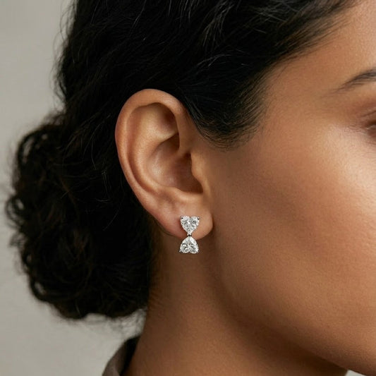 Hourglass Droplet Swarovski Crystal Stud Earrings
