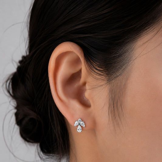 Pear Cut Bouquet Swarovski Crystal Stud Earrings
