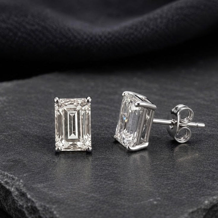 Classic Emerald Cut Swarovski Crystal Stud Earrings
