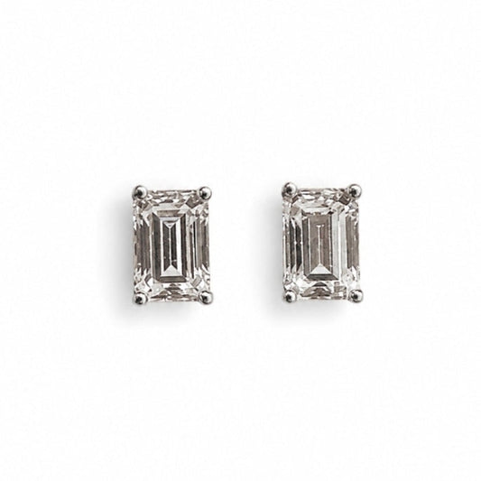 Classic Emerald Cut Swarovski Crystal Stud Earrings