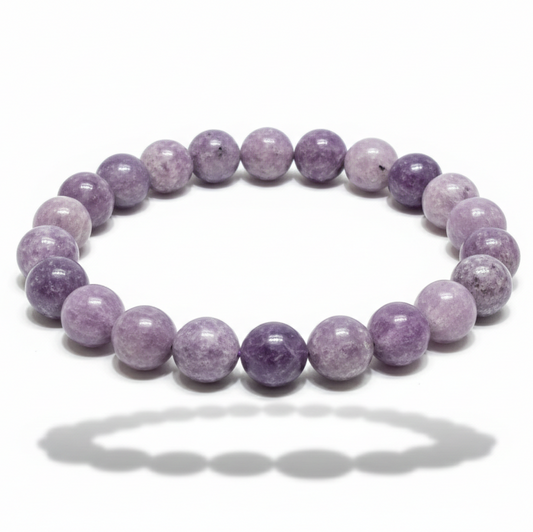 Pure Lepidolite Beaded Bracelet for Inner Peace