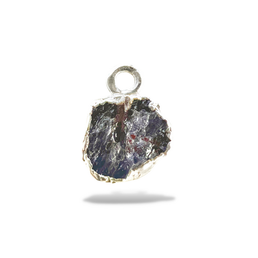 Raw Tanzanite Handmade Pendant in Sterling Silver