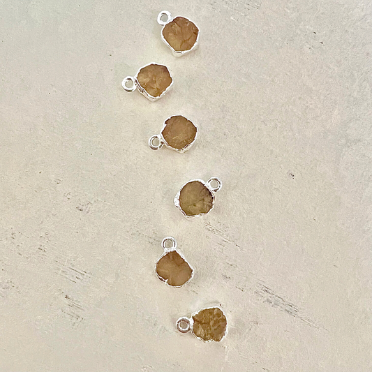 Raw Citrine Handmade Pendant in Sterling Silver