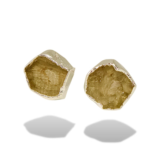 Raw Citrine Handmade Earrings in Sterling Silver