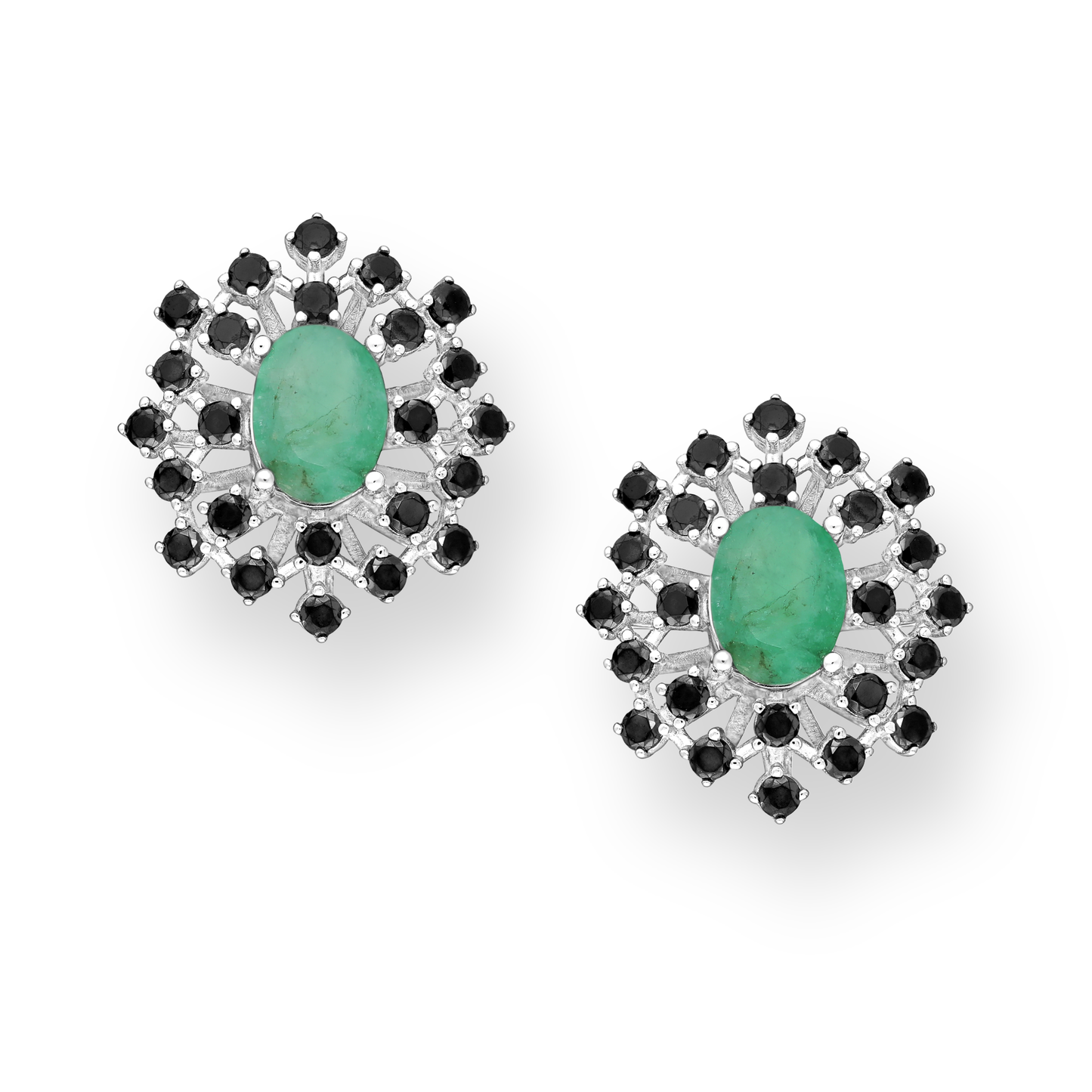 Regal Emerald Sunburst Earrings