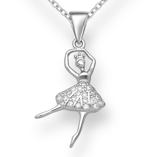 Luxe Graceful Ballet Silver Pendant