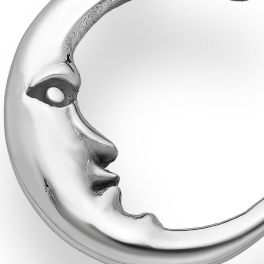 Elegant Sterling Silver Crescent Moon Pendant