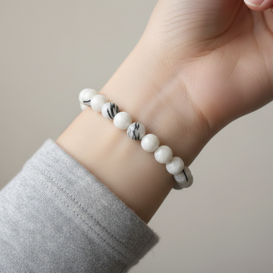 Moonstone with Black Tourmaline Bracelet