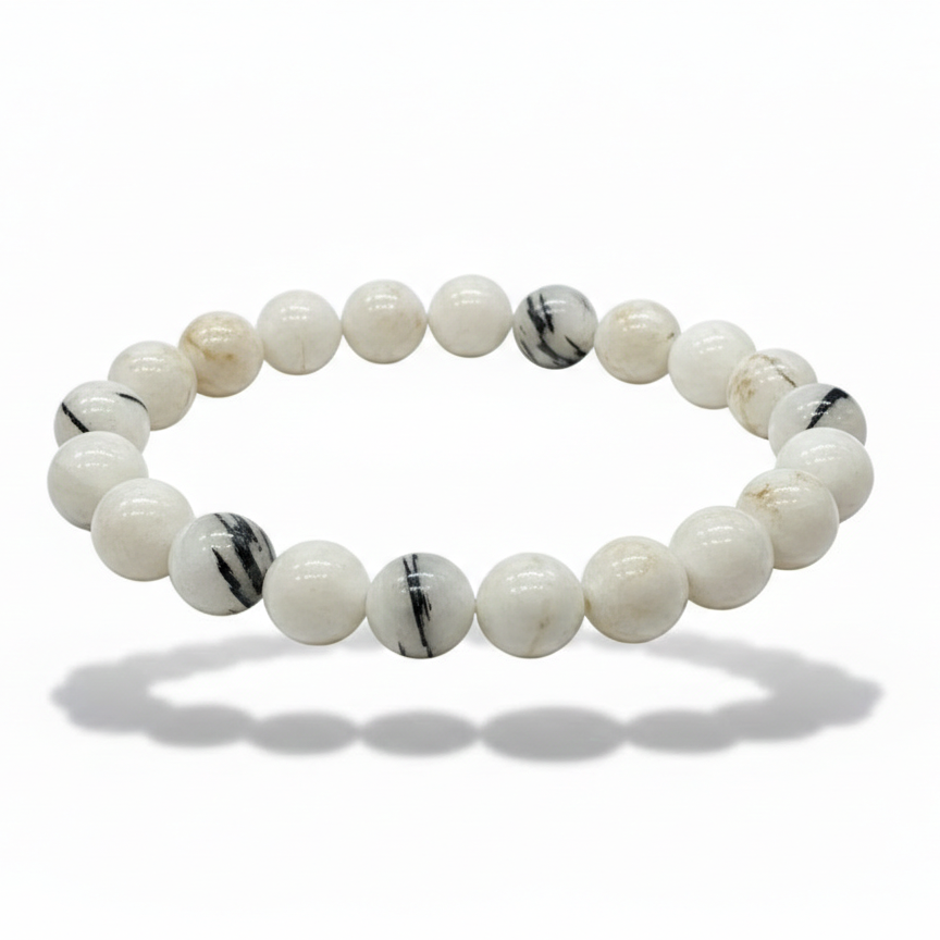 Moonstone with Black Tourmaline Bracelet