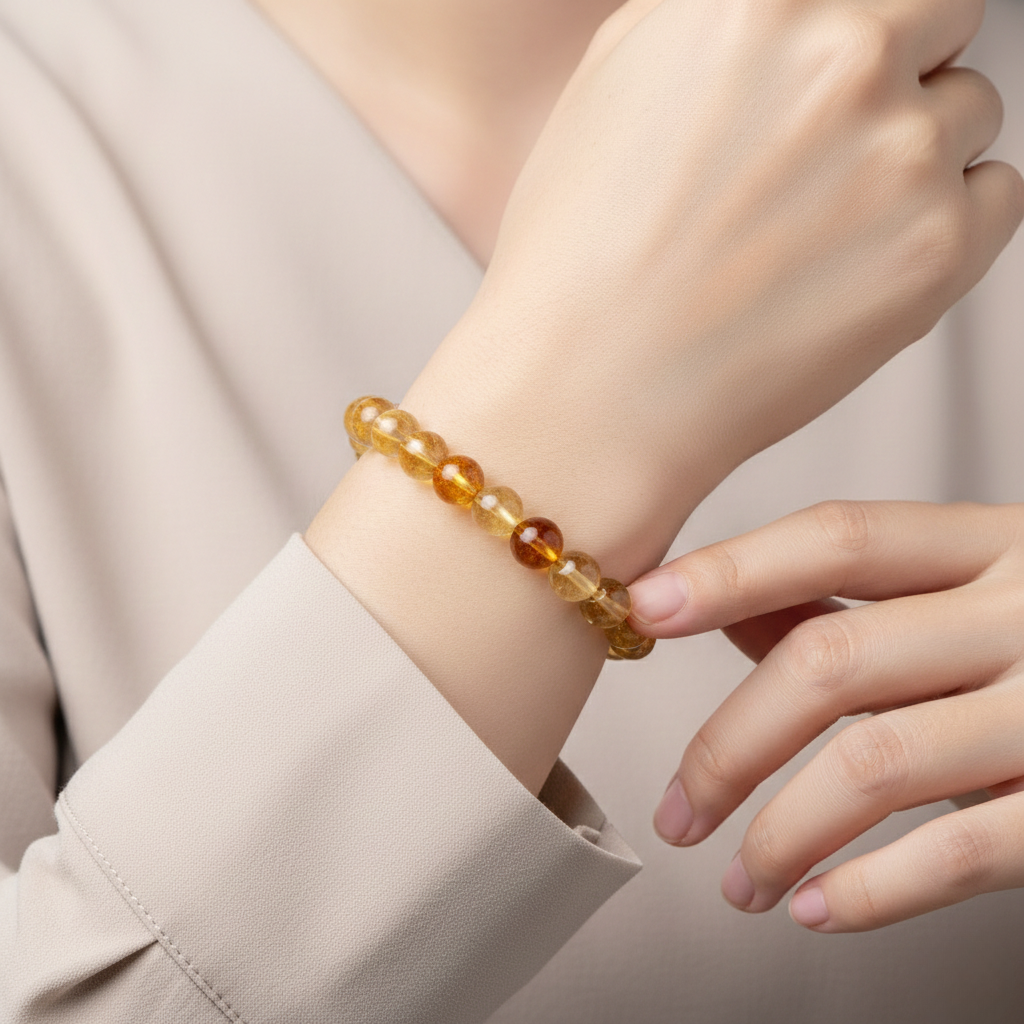 Soulful Citrine Beaded Bracelet