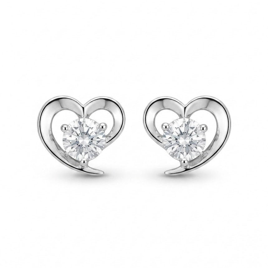 Eternal Heart Swarovski Crystal Stud Earrings