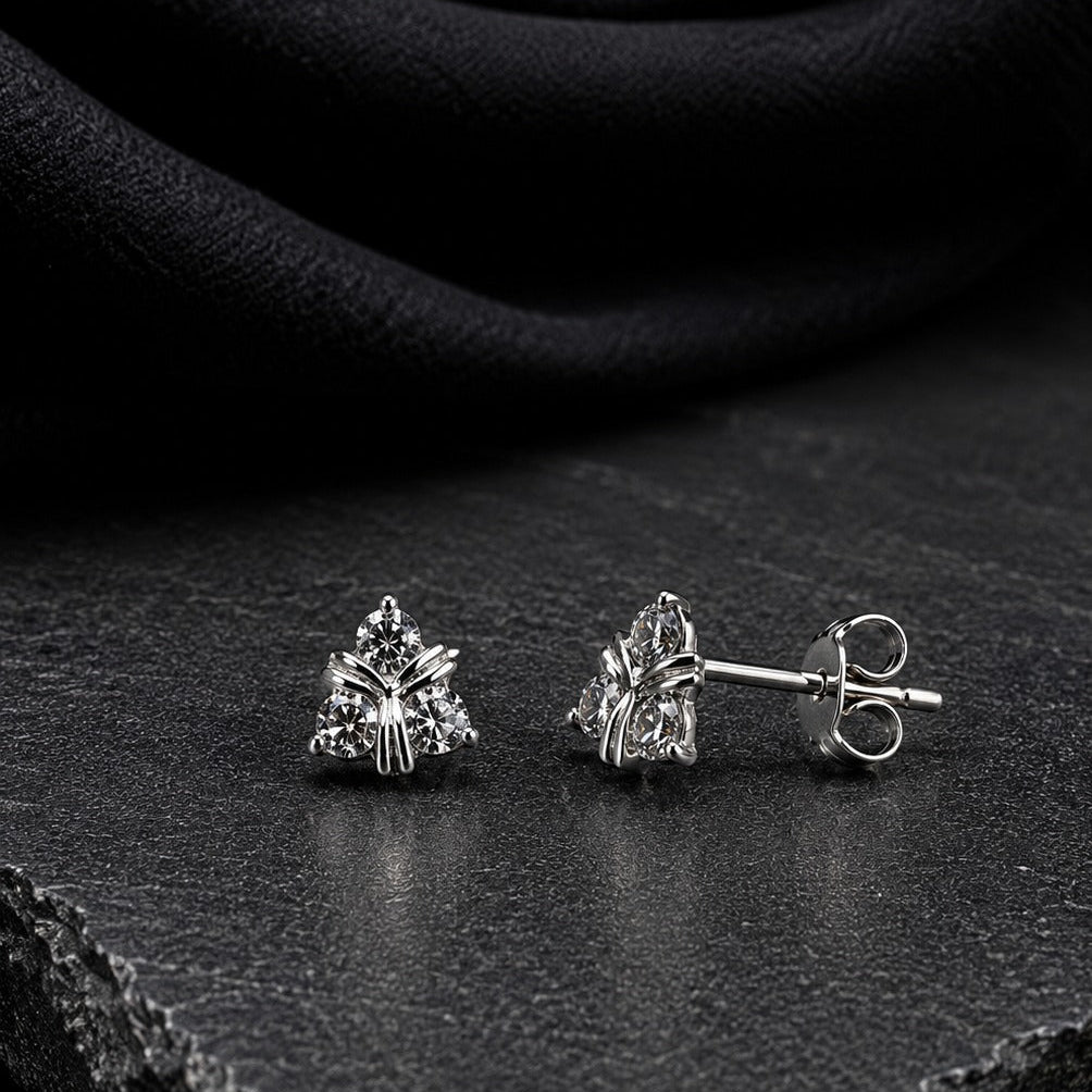 Trillium Blossom Swarovski Crystal Stud Earrings