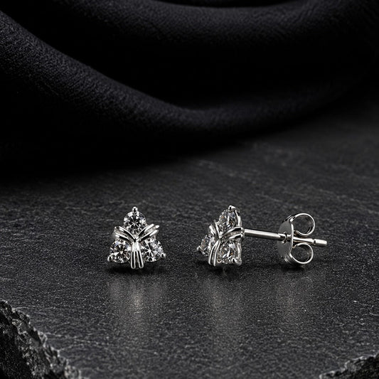 Trillium Blossom Swarovski Crystal Stud Earrings
