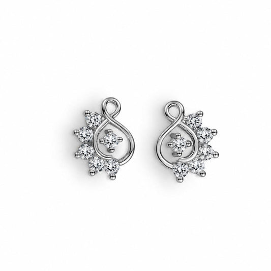 Crescent Crown Teardrop Swarovski Crystal Stud Earrings