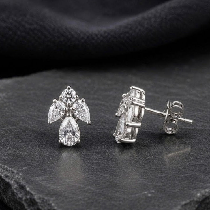 Pear Cut Bouquet Swarovski Crystal Stud Earrings