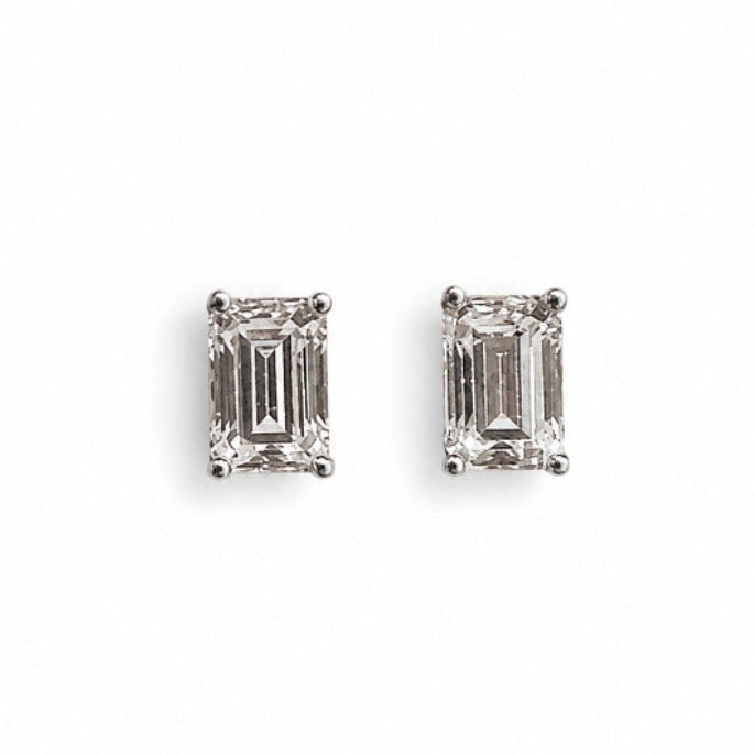 Classic Emerald Cut Swarovski Crystal Stud Earrings