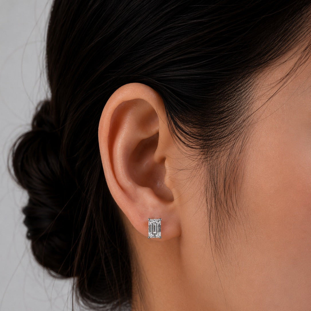 Classic Emerald Cut Swarovski Crystal Stud Earrings