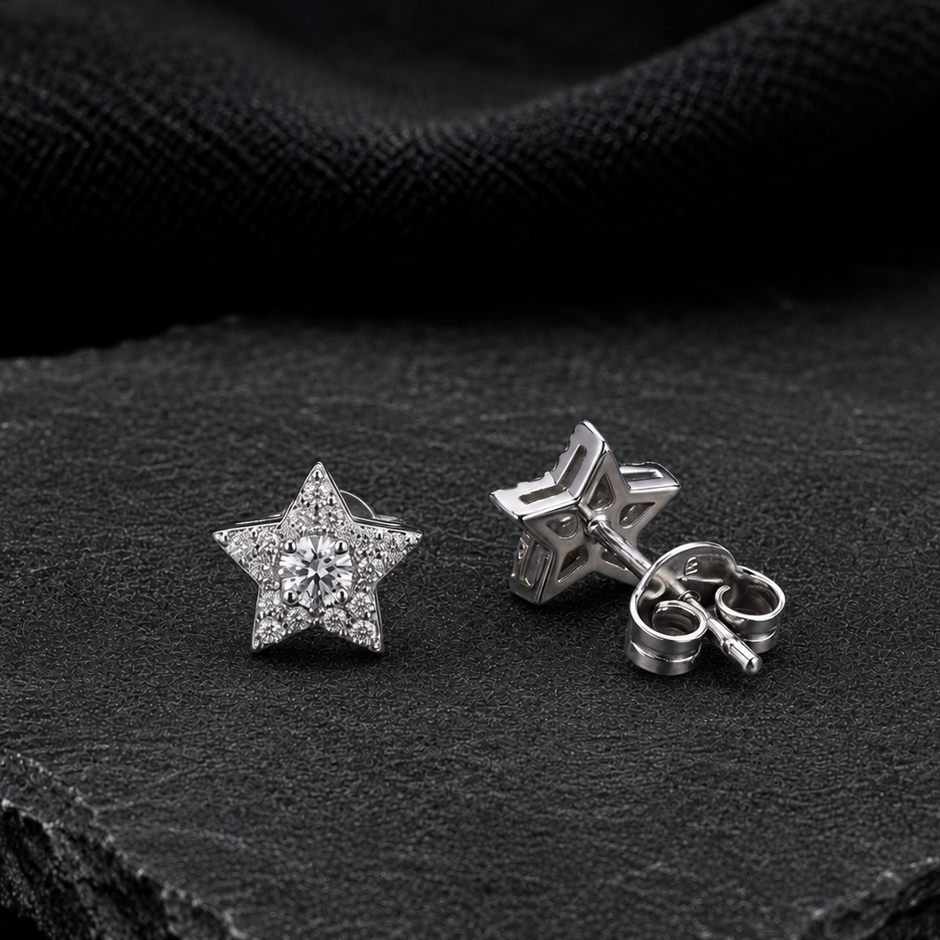 Celestial Star Swarovski Crystal Pavé Stud Earrings
