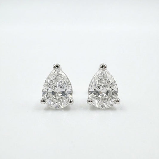 Classic Pear-Cut Solitaire Crystal Stud Earrings