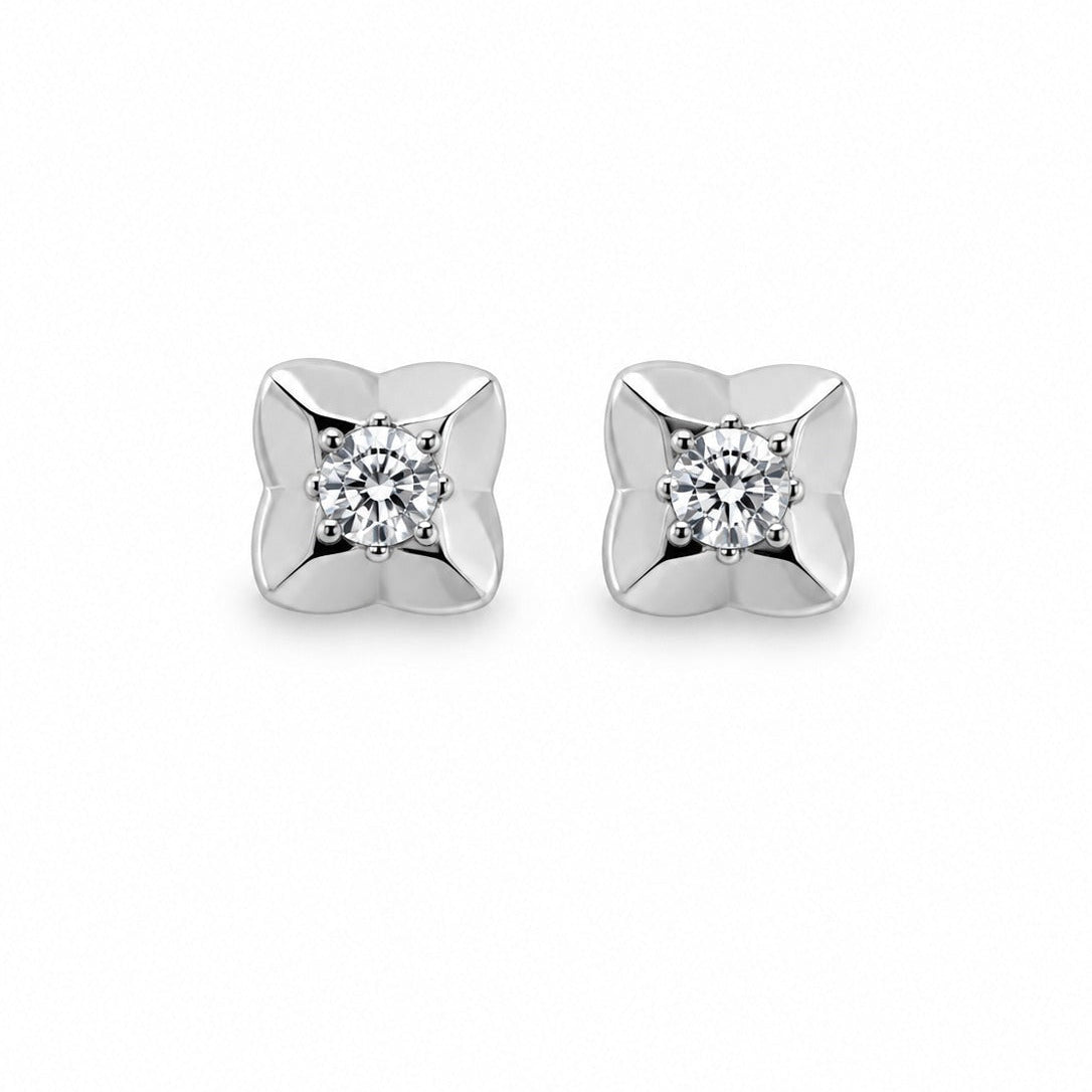 Quad Bloom Crystal Stud Earrings