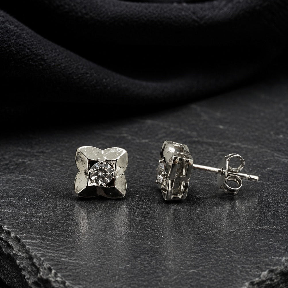 Quad Bloom Crystal Stud Earrings