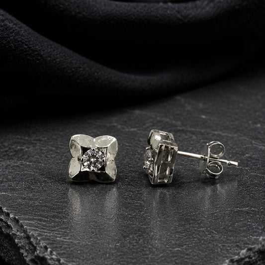 Quad Bloom Crystal Stud Earrings