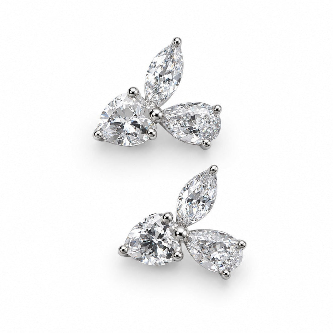Three-Leaf Marquise Stud Earrings