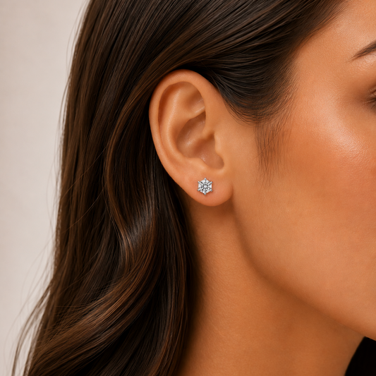 Classic 6-Prong Solitaire Crystal Stud Earrings