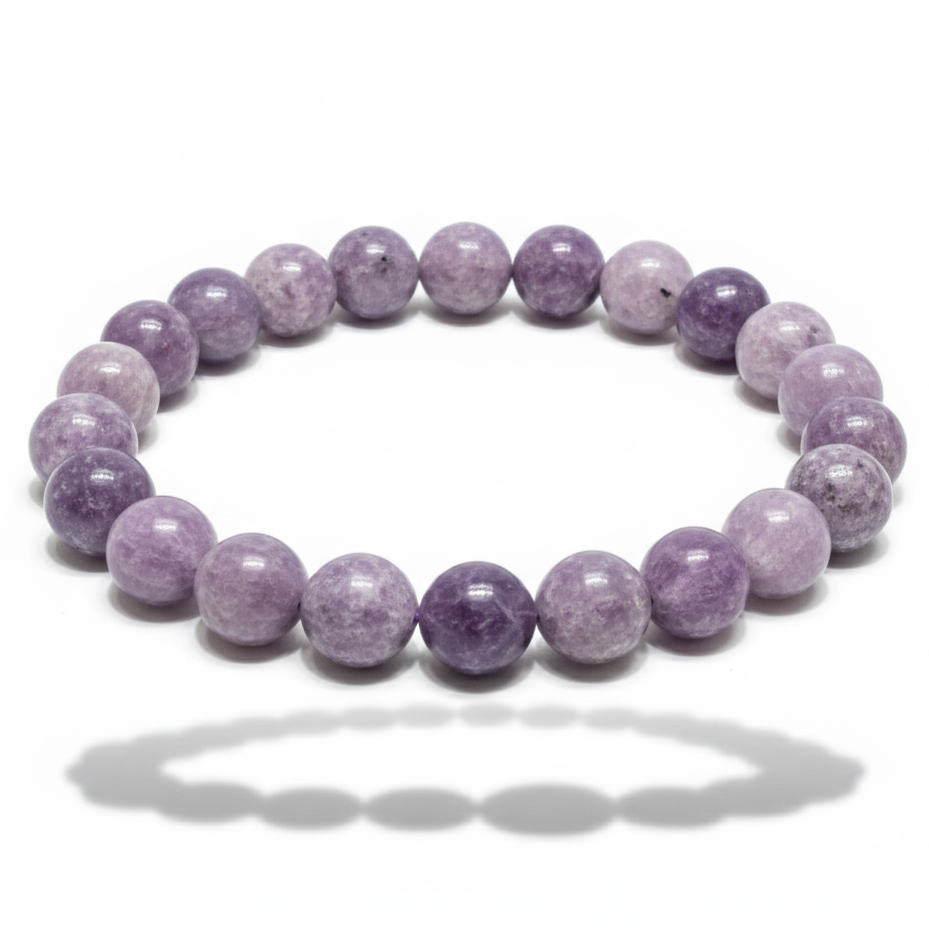 Pure Lepidolite Beaded Bracelet for Inner Peace