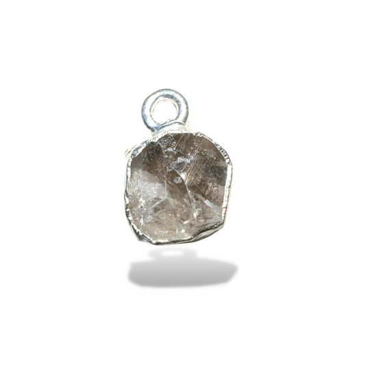 Raw Herkimer Diamond Handmade Pendant in Sterling Silver
