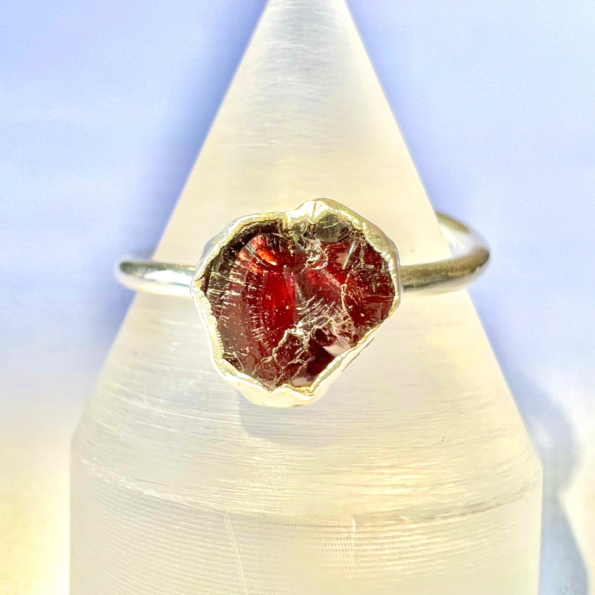 Raw on sale garnet ring