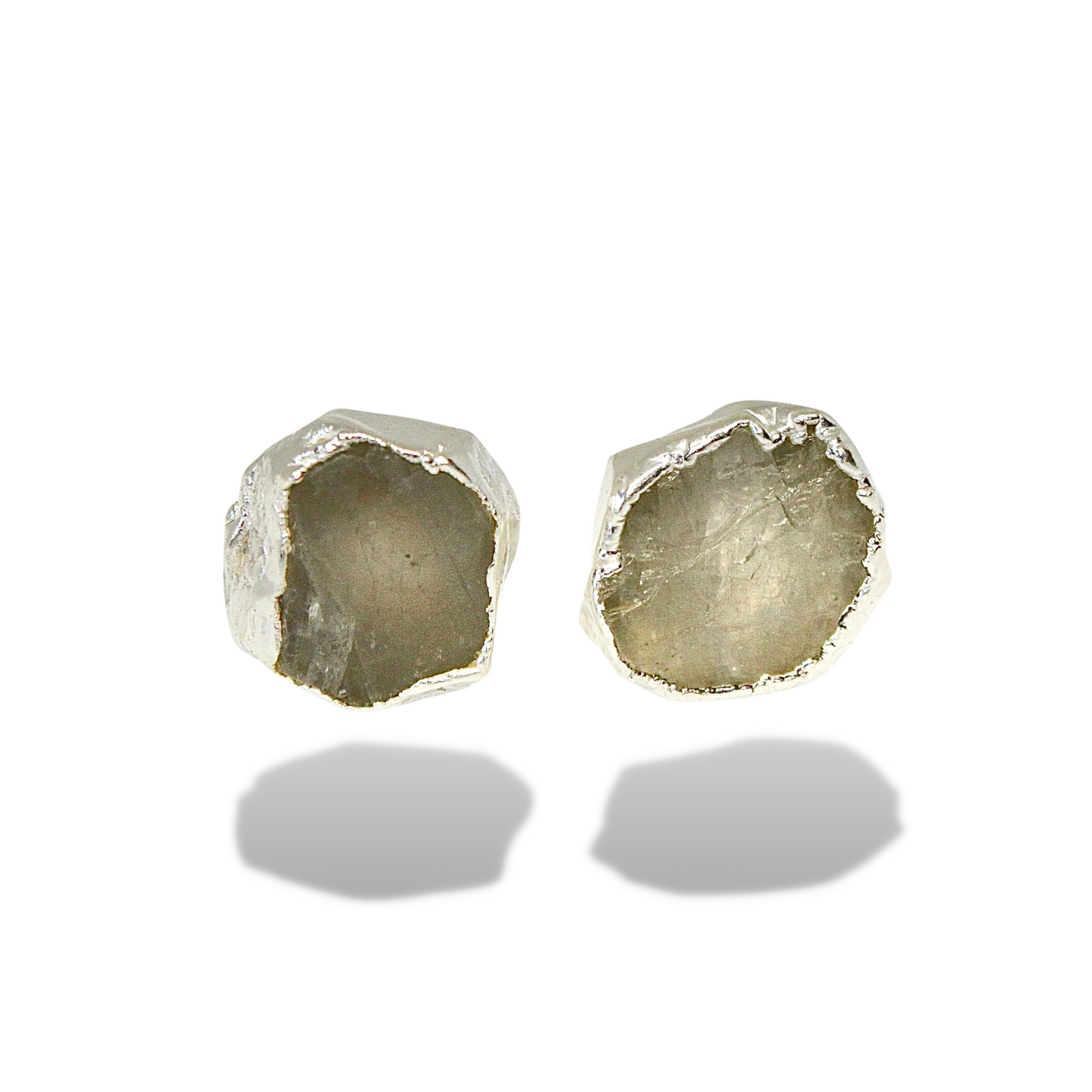 Raw Herkimer Diamond Handmade Earrings in Sterling Silver
